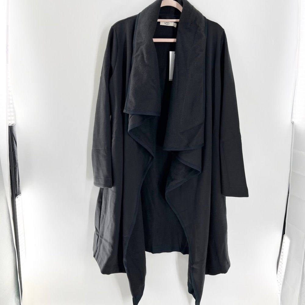 UGG JANNI FLEECE BLANKET CARDIGAN IN BLACK NWT Size M/S
